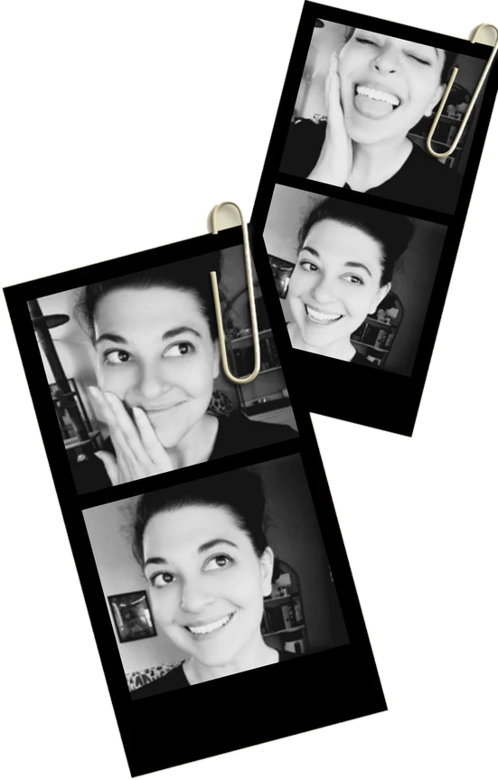 Photo-booth strip of Casey making playful faces